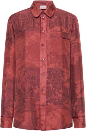 Pierre-Louis Mascia Aloegum Longsleeve Shirt - Dames - Overhemden - Rood - S - Overhemden