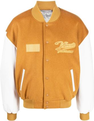 VTMNTS College varsity bomber jacket - men - Viscose/Virgin Wool - M - Yellow