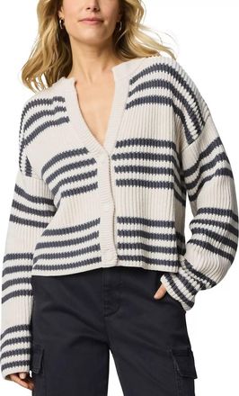 Splendid Alexandra Stripe Cardigan In Moonstone/ink