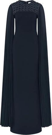 Rebecca Vallance Memphis geplooide maxi-jurk verfraaid met kristallen - Blauw