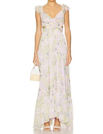 Astr Primrose Strappy Back Maxi Dress In Lavender Multi