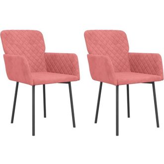 vidaXL Sillas De Comedor 2 Unidades Terciopelo Rosa Vidaxl