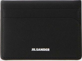 Jil Sander Portacarte in pelle di vitello a grana con logo laminato e quattro slot