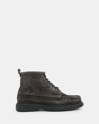 AllSaints Cow Suede Gibbs Mocassin Suede Boots, Size: UK 12/US 13/EU 46