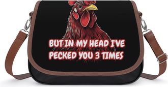 Generic In My Head Ive Pecked You 3 Times Womens Crossbody Bag Fashion Shoulder Handbags Message Tote Bag with Adjustable Strap