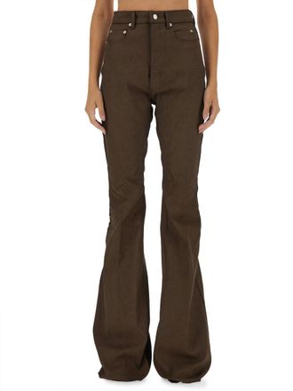 Rick Owens Womens Denim Pants - Dark Brown Cotton - Size 26 (Waist)