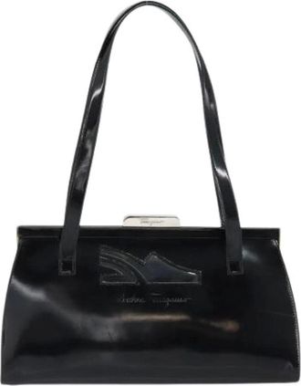 Ferragamo Pre-owned Shoulder Bags, female, Black, Size: ONE SIZE Pre-owned Leather Tote