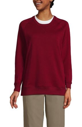 Lands End School Uniform Adult Long Sleeve Crewneck Sweatshirt in Garnet at Nordstrom, Size Xx-Small