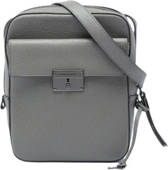 Burberry Pre-owned Shaldon Crossbody Bag - Dames - Vintage Schoudertas - Grijs - ONE Size - Leer - Vintage