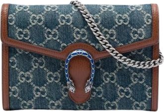 Gucci Pre-owned Dionysus Schoudertas - Dames - Vintage Schoudertas - Blauw - ONE Size - Leer - Vintage