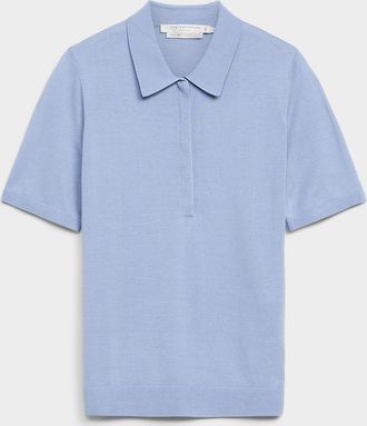 Contemporaine Womens Plain ultra-fine knit Polo Shirt sweater