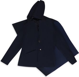 Fumito Ganryu NAVY DRAPED BLAZER