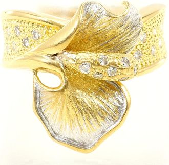 C&A White Gold Yellow Gold Yellow Gold (18K) White Gold (18K) Band Ring (Pre-Owned)