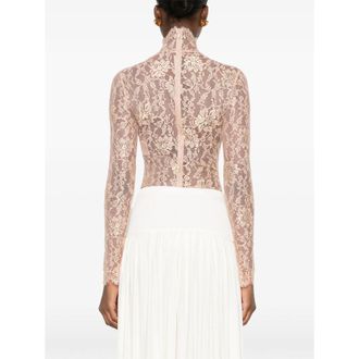 Valentino Floral Lace Bodysuit - Beige