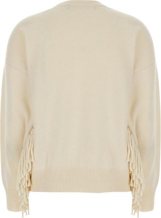 Federica Tosi Womens Fringed White Pullover Wool Tops Top