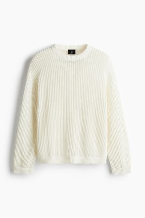 H&M Ajourstrick-Pullover in Loose Fit - Cremefarben