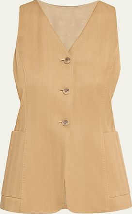 Max Mara Striped Herringbone Vest