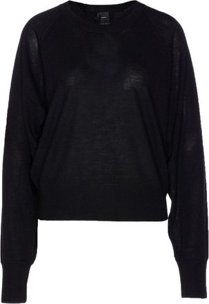 Pinko Relaxed-Fit Black Wool Sweater With Seam Detail