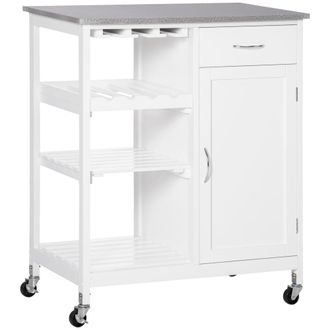HOMCOM Carrito de cocina 76x48x88 cm blanco