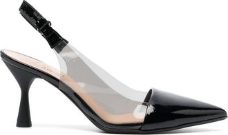 AGL Crystal Ide 85mm leather pumps - women - Polyurethane/Rubber/Calf Leather/Lamb Skin - 38 - Black