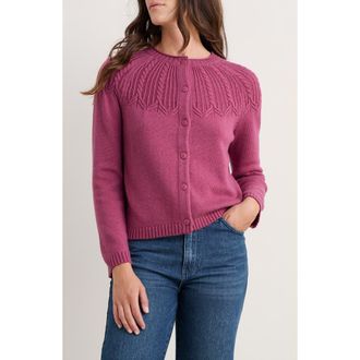 Seasalt Cornwall Sand Song Cardigan in Knit Melange Rosa at Nordstrom, Size 10 Us