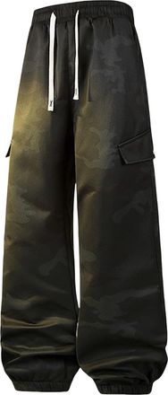 Generic Mens Cargo Sweatpants Winter Jogging Pants Lined Sports Sweatpants Cargo Pants for Men (Black, XXXXXXXL)