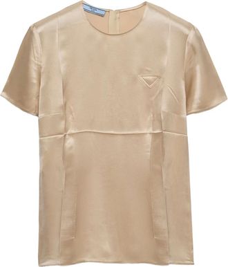 Prada Top in crêpe di raso - Toni neutri
