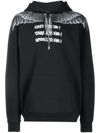 Marcelo Burlon Catch Them Wings print hoodie - men - Cotton - S - Black