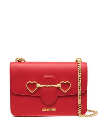 Love Moschino heart-motif chain-strap shoulder bag - women - Polyurethane - OS - Red