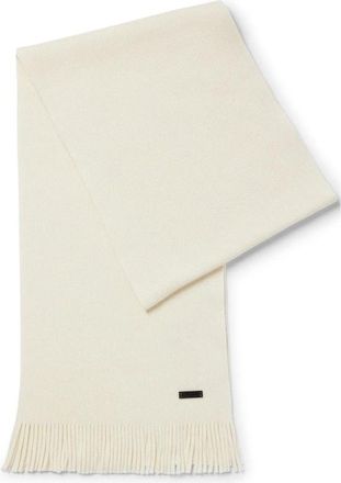 HUGO BOSS Elegante Witte Sjaal - Heren - Wintersjaals - Wit - ONE Size - Wol - Accessoires