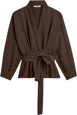 Summum Top Light Twill Blouse - Dames - Blouses & Shirts - Bruin - Maat: L