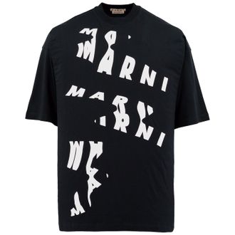 Marni Mens Scanned Logo T-Shirt In Black