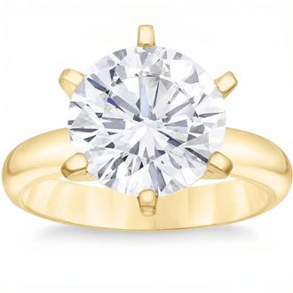 Pompeii3 Certified 4Ct Round Diamond Solitaire Engagement Ring 14k Gold Lab Grown