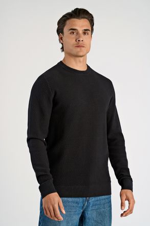 Lindbergh Strickpullover LINDBERGH, Herren, Gr. 3XL, schwarz, Strick, Obermaterial: 100% Baumwolle, unifarben, normal h&uuml;ftbedeckend, Rundhals, Flachstrickb&uuml;ndch