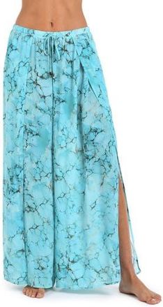 L'agence Geraldine Wide Leg Cover-Up Pants in Turquoise at Nordstrom Rack, Size X-Small