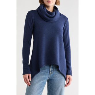 Go Couture Turtleneck Asymmetric Sweater in Blue Splash at Nordstrom Rack, Size X-Large