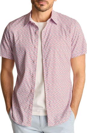 Bonobos Slim Fit Tech Performance Short Sleeve Button-Up Shirt in Fish Party at Nordstrom, Size Xx-Large