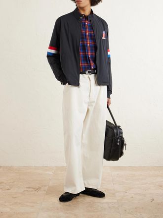 God's True Cashmere + Harley-Davidson Striped Appliqu&eacute;d Recycled Shell Jacket