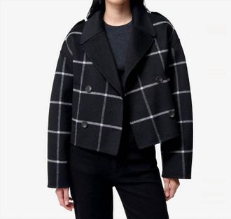 Vanessa Bruno Beran Oversized Check Pattern Jacket In Black/ White