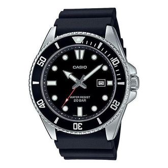 Casio Mens CASIO Date Display Resin Strap Waterproof Quartz Watch Mens MDV-107-1A1JF