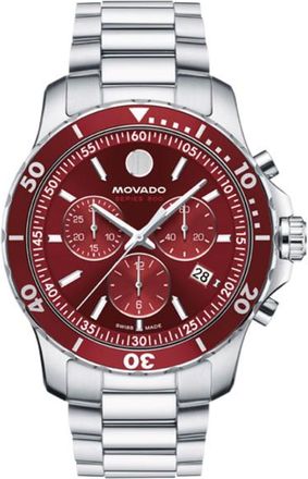 Movado 800 Chronograph Quartz Red Dial Mens Watch 2600194