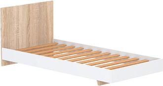 Camif Lit 90x190 sommier inclus cora blanc et naturel blanchi