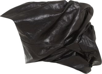 Rick Owens Draper Bustier Zwart Kalfsleer Top - Dames - Tops zonder mouwen - Zwart - XS - Leer - Tops
