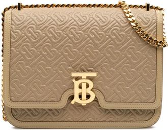 Burberry 2018-2023 Medium TB Monogram Embossed Calfskin Chain crossbody bag - Brown