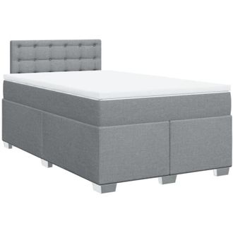 vidaXL Vidaxl - Cama Box Spring Con Colch&oacute;n Tela Gris Claro 120x200 Cm
