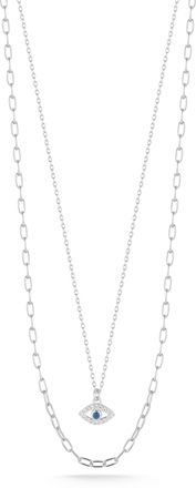 Glaze Jewelry Sterling Silver Layered Evil Eye Necklace