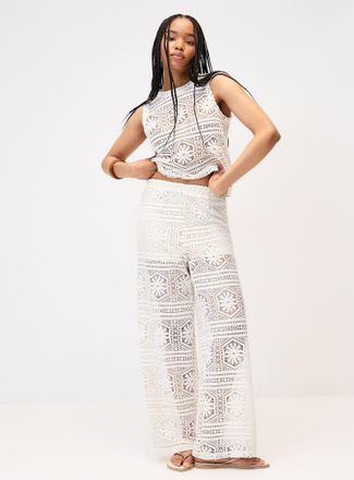 Only Womens Openwork knit pant