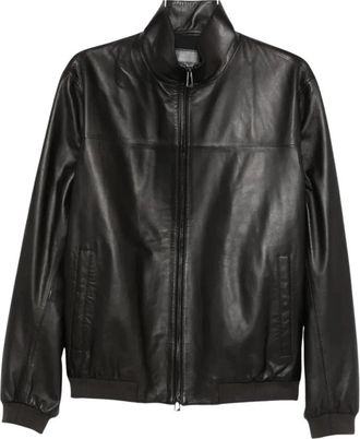 Emporio Armani Glove-like Nappa Lambskin Blouson - Heren - Bomber jackets - Bruin - XL - Leer - Jassen