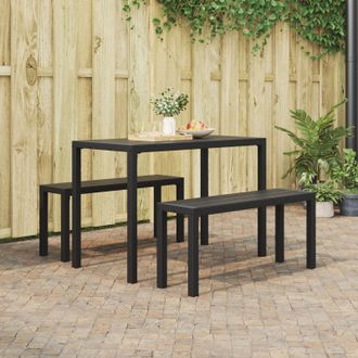 Berkfield Home 3-Piece Garden Dining Set - Steel & WPC in Black