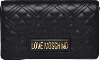 Love Moschino Black Polyurethane Gold-Hardware Shoulder Bag